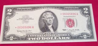 $2 Two Dollar 1963 United States Star Note Red Seal photo