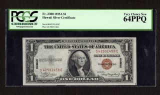 Fr 2300 1935a $1 Hawaii Silver Certificate Pcgs 64ppq (1 Of 2 Consecutive) photo
