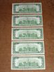 5 X 1950 $100 Frn Chicago Consecutive/ Sequential Small Size Notes photo 1