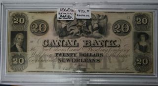 1860 ' S $20 Obsolete Bank Note Canal Bank photo
