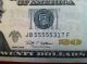 Rare Money Paper Us $20.  00,  Serial Jb55555317 Federal Reserve Note Small Size Notes photo 1