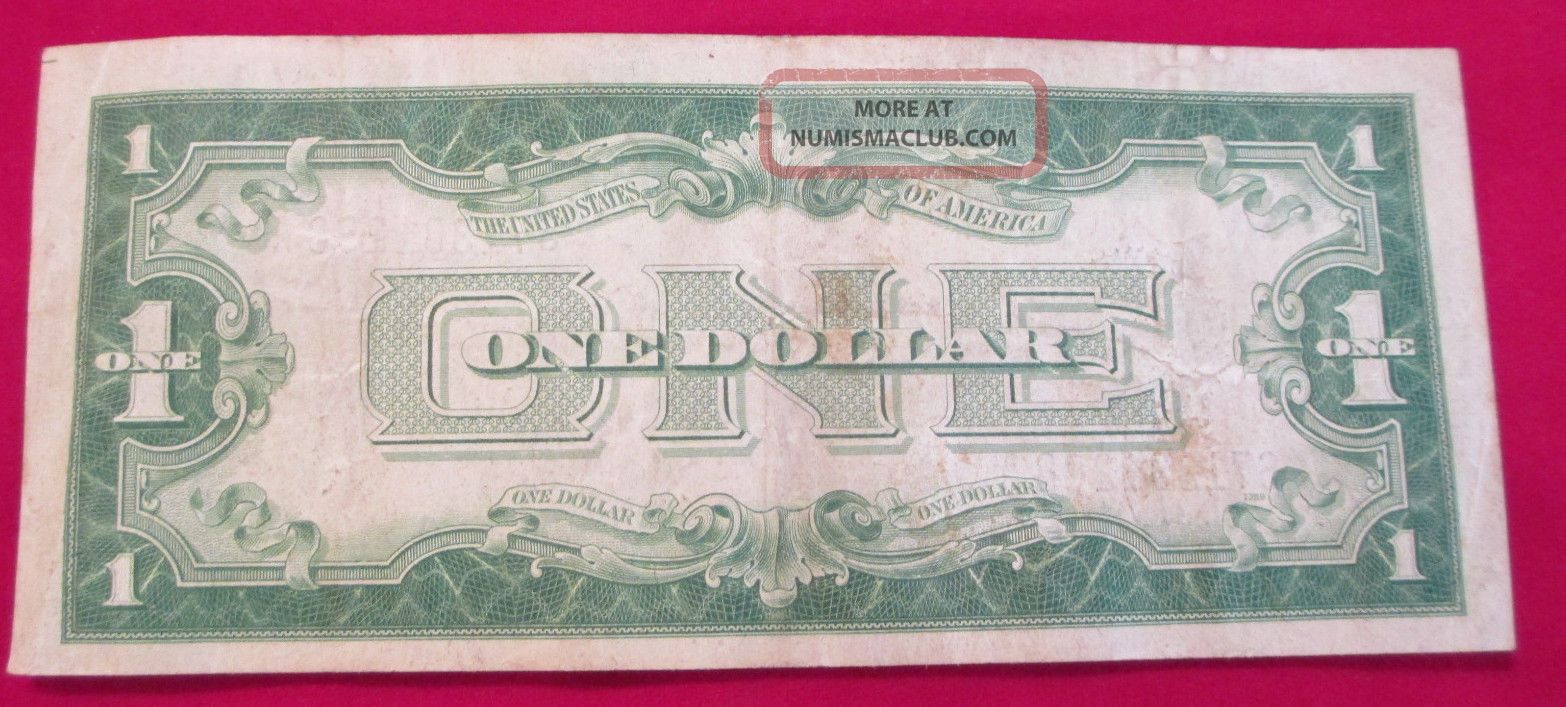 $1 One Dollar 1928a Silver Certificate Funny Back