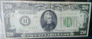 Us Currency: 1934 Twenty Dollar Federal Reserve Note photo
