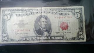 Us Currency: 1963 Series Legal Tender Red Star Note photo