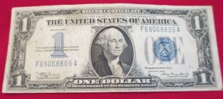 $1 One Dollar 1934 Silver Certificate Funny Back photo