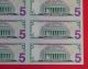 Uncut Sheet 32 X $5 Us Dollar Uncirculated Legal Money Gift Bill Note Small Size Notes photo 3