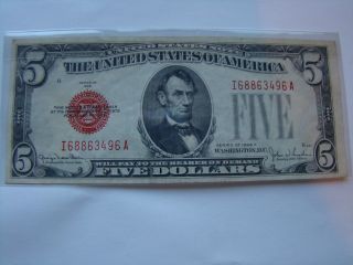 $5 United States Note Series 1928f Gem Cu photo