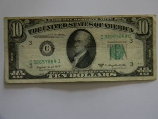1950c Ten Dollar $10 Federal Reserve C Series 