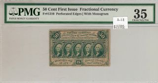 Fifty Cent First Issue Fractional Cvf 35 Fr 1310 Pmg Cert photo