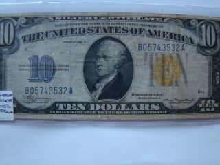 $10 North Africa Silver Certificate Series 1934a photo