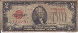 $2 Two Dollar United States Note 1928 - D Old Red Seal Julian - Morgnethau photo