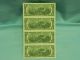 Crisp 4 Us Two Dollar Bills In One Uncut Sheet Small Size Notes photo 1