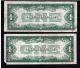 1828 A & 1934 One Dollar Silver Certificates Funny Backs Small Size Notes photo 1
