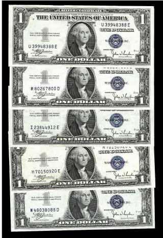 5 1935 C One Dollar Silver Certificates photo