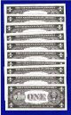 10 1935 F Consecutive & Uncirculated One Dollar Silver Certificates Small Size Notes photo 1