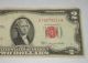 1 Us Red Seal 2 Dollar Bill Series 1953 C Two Dollars Circulated Small Size Notes photo 2