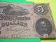 The Confederate States Of America 5 Dollar Note - Feb.  17,  1864 Paper Money: US photo 3