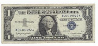 Crisp 1957b Silver Certificate W20389992a One Dollar $1.  00 Bill,  Blue Seal photo