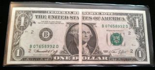 1974 Us Gutter Error 1 Dollar Banknote photo