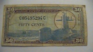 Miliary Payment Certificate 50cents Series 681 Lightly Circulated photo