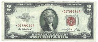 1953 $2 United States Note Xf Star Note Fr 1509☆ - Red Seal - Us photo