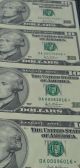 2003 $10 Federal Reserve Note Uncut Star Note Block - Cu - Fr 2037 - A☆ - Da - Boston Small Size Notes photo 2