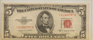 1953b $5 United States Note,  (xf) Star Note Fr.  1534,  Kl1648 photo