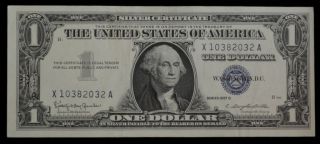 1957 B One Dollar ($1) Silver Certificate Gem Uncirculated Blue Seal Very Crisp photo