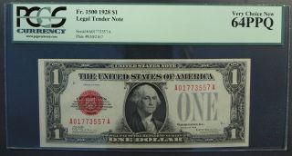 1928 $1 One Dollar Red Seal Legal Tender,  Fr 1500 Pcgs 64 Puerto Rico Note photo