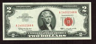 $2 1963 Dollar Red Seal Choice Au More Currency 4 photo