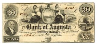 $20 1800 ' S Bank Of Augusta Georgia Ga Obsolete More Currency 4 Xt photo