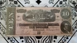 $10 Confederate Bill 1864 photo