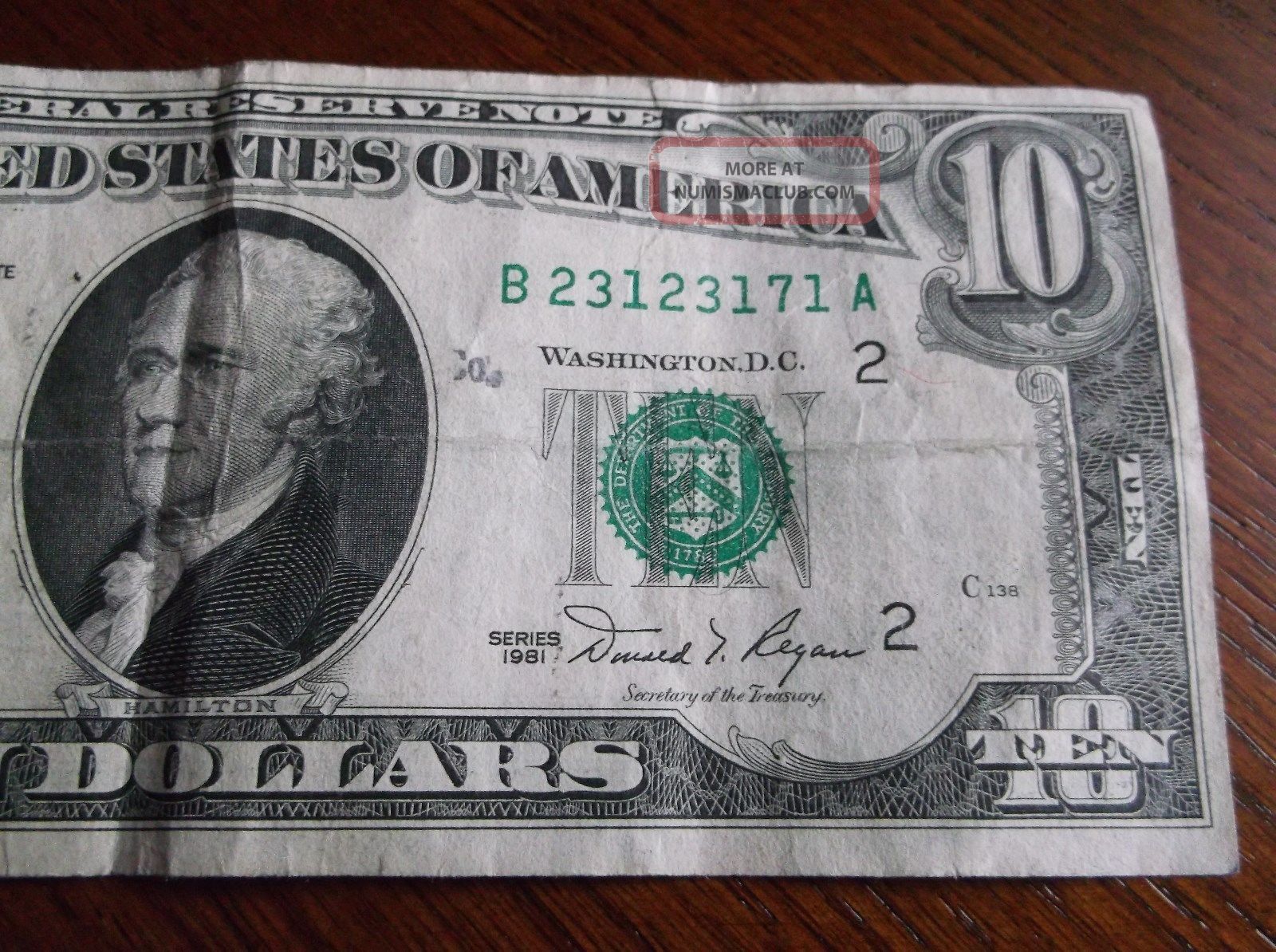 1981 ten dollar bill