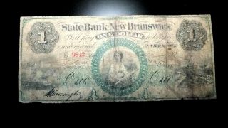 Scarce $1 Note,  State Bank Of Brunswick,  Jersey photo