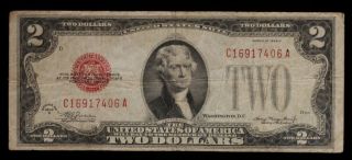 1928 D Julian & Morgenthau Jr.  $2 (two Dollars) United States Note Circulated Vf photo