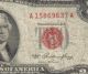 1953 Red Seal $2.  00 Thomas Jefferson Note,  Two Dollar Bill A15869637a Small Size Notes photo 2