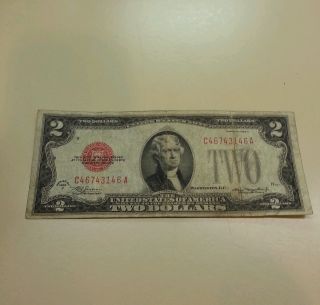 1928 D Red Seal $2 Note. photo