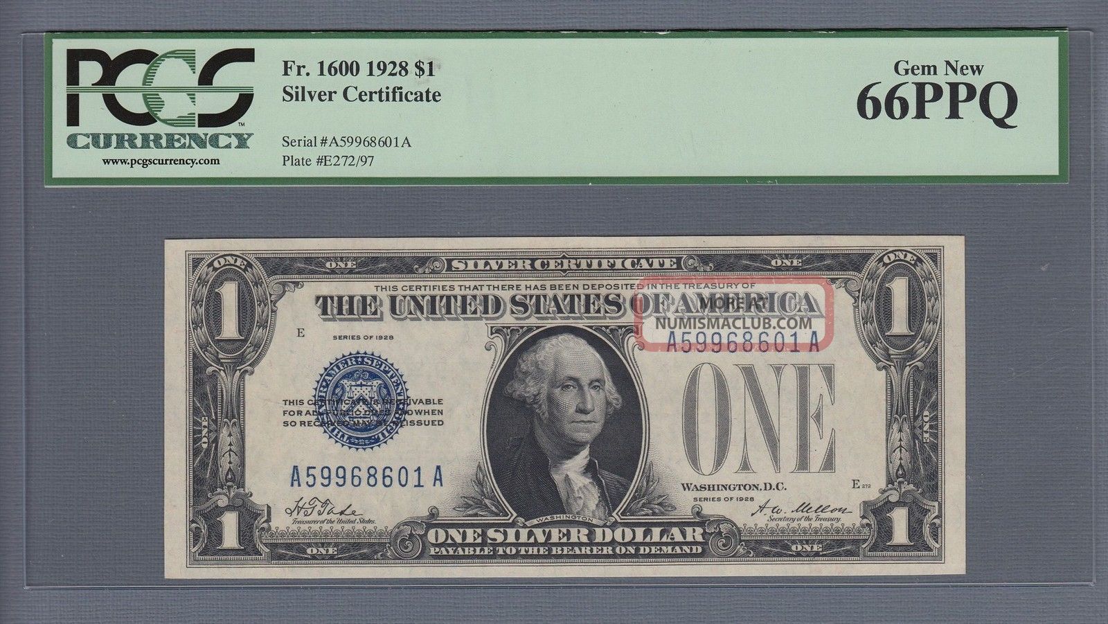 $1 Dollar Bill 1928 Funny Back Silver Certificate Note Fr 1600 Pcgs Gem
