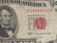 1953b Red Seal $5.  00 United States Note C15408530a Lincoln Five Dollar Bill Small Size Notes photo 2
