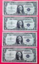 9 $1 One Dollar Bill Blue Seal Silver Certificates 1935 D Wide Consec Triad Pair Small Size Notes photo 1