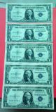9 $1 One Dollar Bill Blue Seal Silver Certificates 1935 D Wide Consec Triad Pair Small Size Notes photo 3