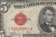Rare 1928e Red Seal $5.  00 United States Note G85288041a Lincoln Five Dollar Bill Small Size Notes photo 1