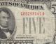 Rare 1928e Red Seal $5.  00 United States Note G85288041a Lincoln Five Dollar Bill Small Size Notes photo 2