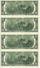 $2 Series 1976 Bc Uncut Sheet Of 4 York Block In Bep Folder Small Size Notes photo 1