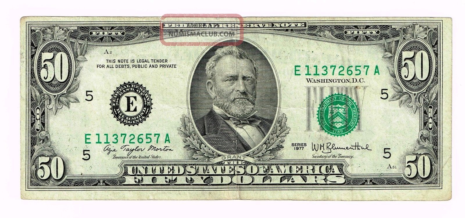 Rare 50 Dollar Bill 1977 Cheap Collection Www pinnaxis