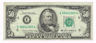 $50 Fifty Dollars,  1985 Series,  Frn,  Richmond,  Low Serial 00041397 photo
