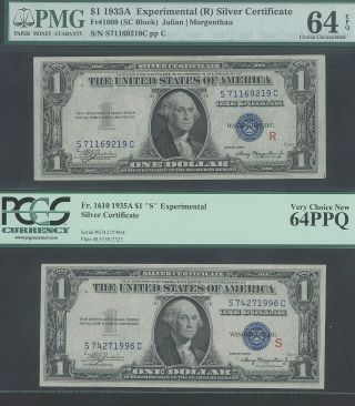 1935a 1 Dollar Silver Certificate Experimental Pair photo