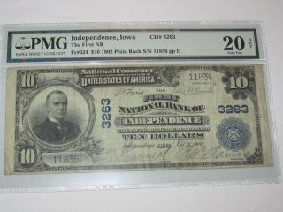 $10 1902 Independence Iowa Ia National Currency Bank Note Bill Ch.  3263 Vf photo