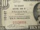 $10 1929 Pasadena California National Currency Bank Note Bill Ch.  10167 Fine Paper Money: US photo 1