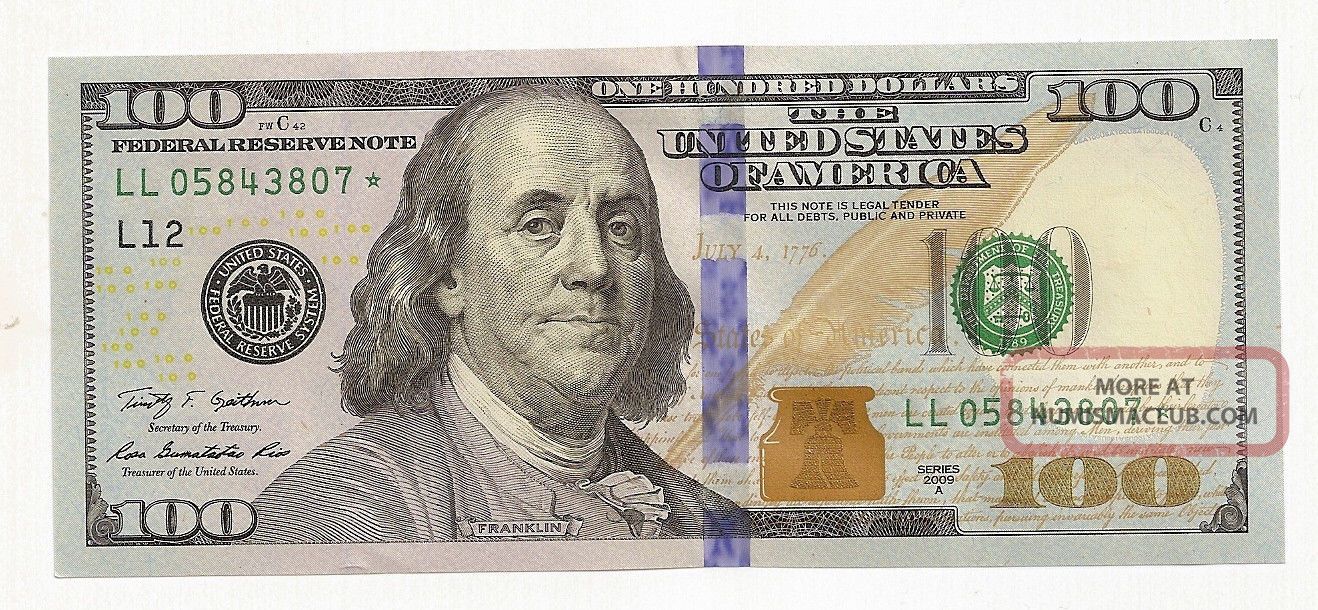 U. S. 100 Star Note Uncirculated San Francisco